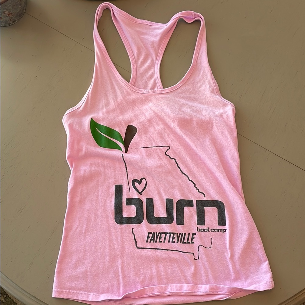 Burn Boot Camp racer back size medium tank women’s location tank Fayetteville,Ga